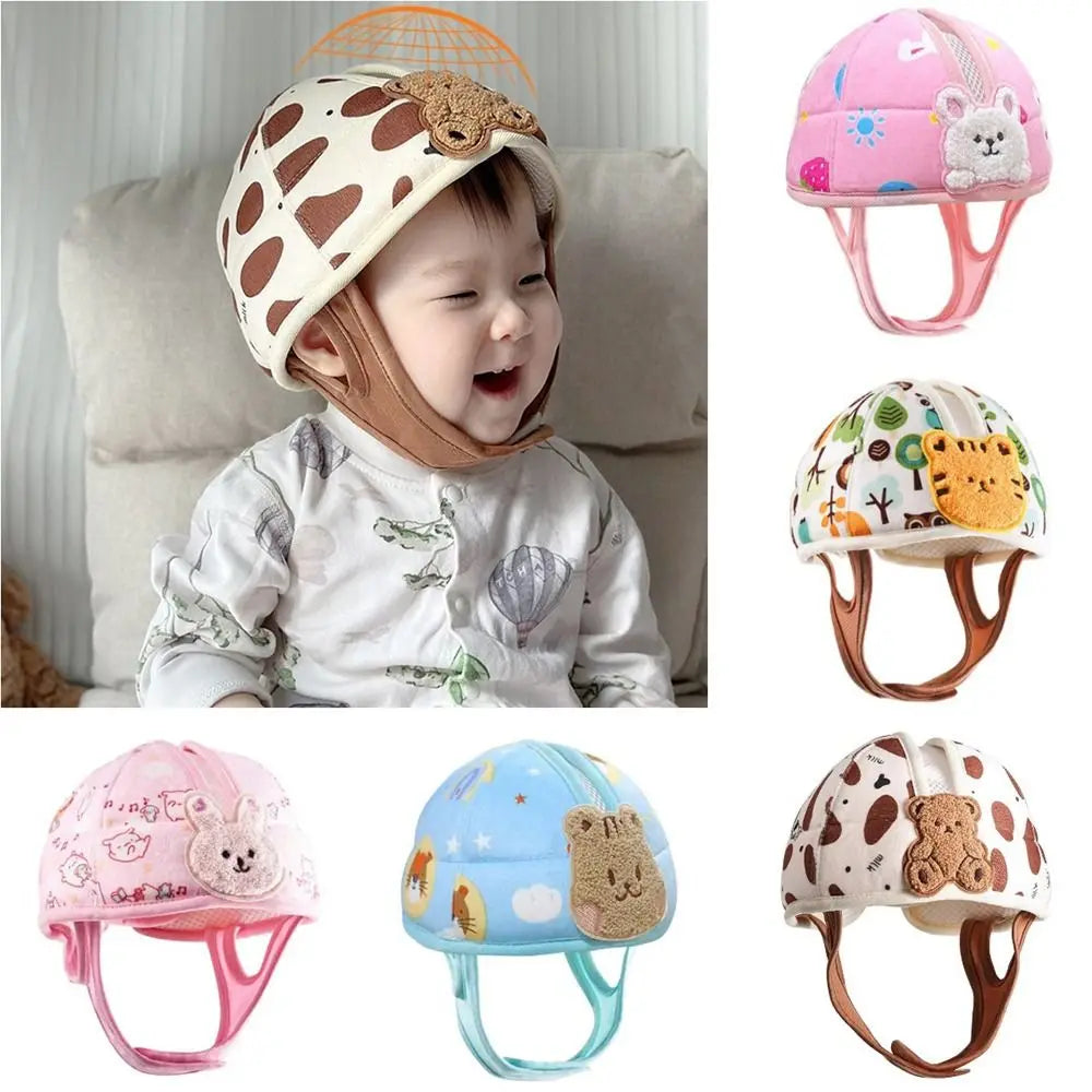 LuxeOrbit Cartoon Baby Safety Helmet Adjustable Anti-fall Pad Infant Crash Cap Protective Shock-absorbing Toddler Head Protection Hat Run