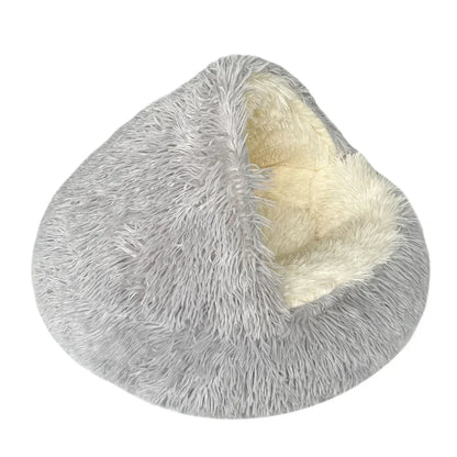 LuxeOrbit Winter Warm Shell Nest Semi Closed Cat Nest Dog Nest Pet Crystal Velvet Shell Cat Nest Semi Enclosed Dog Nest