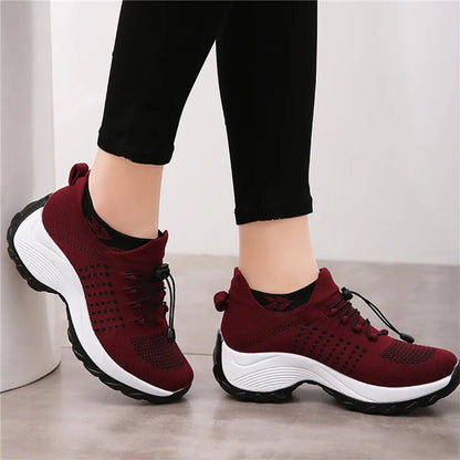 LuxeOrbit Women's Walking Shoes Fashion Sock Sneakers Breathe Comfortable Nursing Shoes Casual Platform Loafers Non-Slip