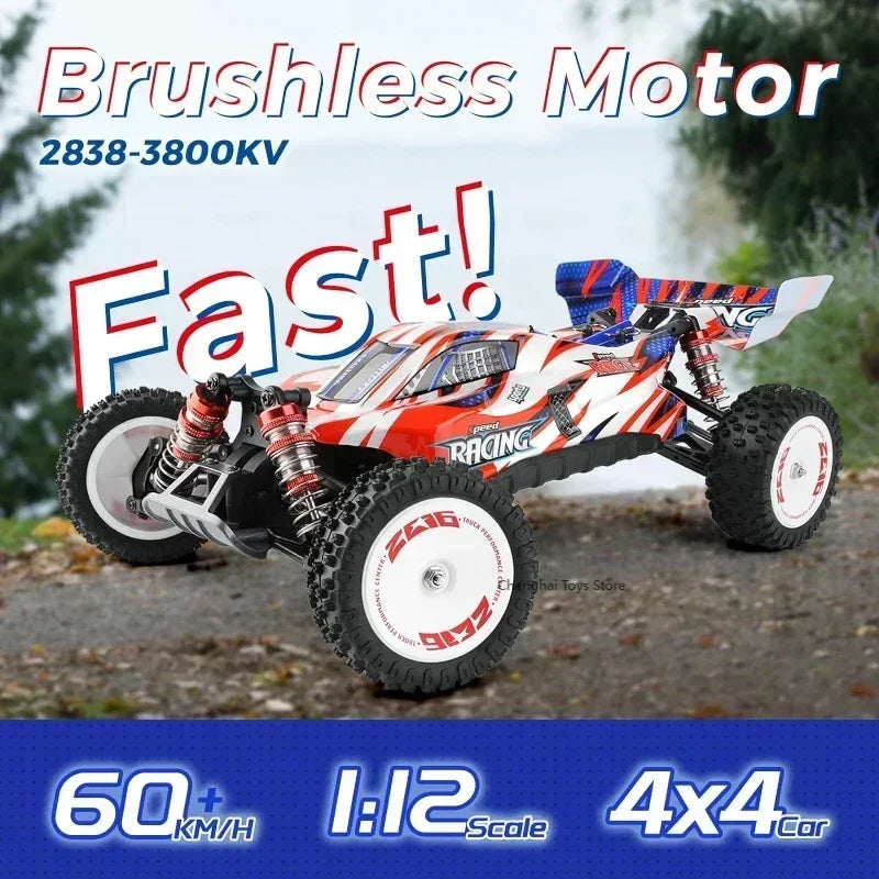 LuxeOrbit 1/12 Fast RC Cars WLtoys 124008 2000mah 4x4 3s Brushless RC Buggy Cars with Independent ESC RC Car Truck Remote Control Cars