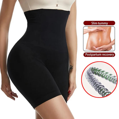 LuxeOrbit Women's High Waist Flat Angle Shaper Pants Postpartum Buttocks Lifting Body Shaping Pants Slim Shorts Waist Trainer