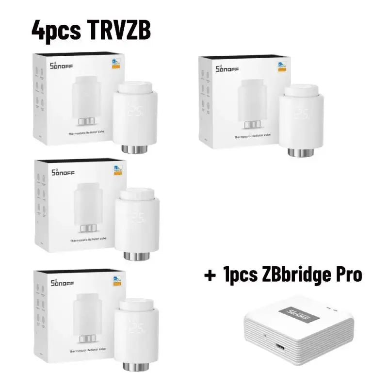 LuxeOrbit 1/6 SONOFF TRVs Quiet Zigbee Thermostatic Radiator Valve TRVZB Smart TRV Home Temperature Control System Alexa ZHA MQTT Ewelink