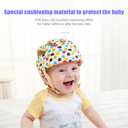 LuxeOrbit Baby Helmet Safety Cap For Babies Boys Girls Summer Breathable Cotton Mesh Hat Children Crawl Walk Playing Infant Anti Collision