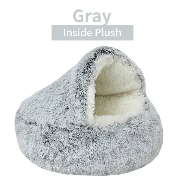 LuxeOrbit Winter Warm Shell Nest Semi Closed Cat Nest Dog Nest Pet Crystal Velvet Shell Cat Nest Semi Enclosed Dog Nest