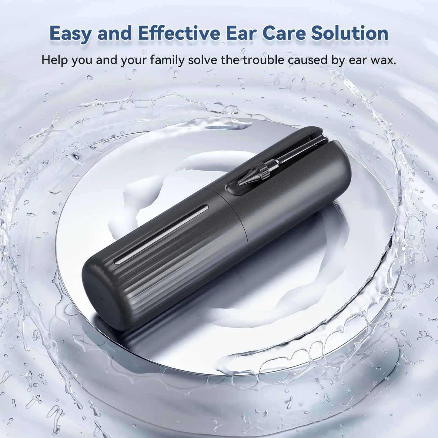 LuxeOrbit Ear Wax Removal Tool Water Powered Wush Ear Cleaner Electric Ear Cleaning Kit with 10 Ear Tips Waterproof Type-C Safe& Effective