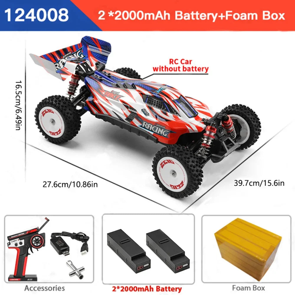 LuxeOrbit 124008 60KM/H 4WD RC Car 3S Professional Racing Car Brushless Electric High Speed Off-Road Drift Remote Control Toys Gift