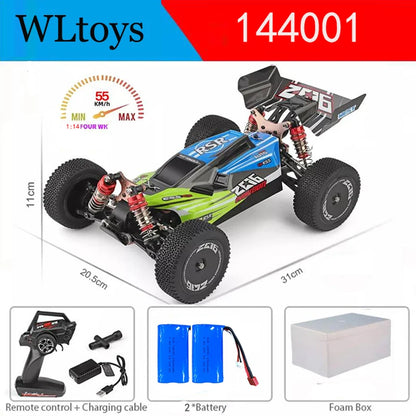 LuxeOrbit 144010 And 144001 RC Cars  2.4G 4WD Remote Control Car 75 KM/H High Speed Metal Chassis Electric Racing for Children Gift