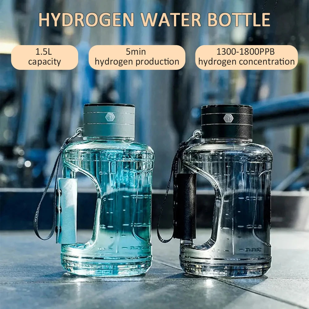 LuxeOrbit 1.5L Hydrogen Water Bottle Electric Hydrogen Rich Sports Water Bottle Generator Bottle Titanium Quality Filter Water Cup