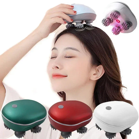 LuxeOrbit Electric Scalp Head Massager Red Light Therapy Antistress Relax Body Massage Remove Muscle Tension Tiredness Massageador Tool