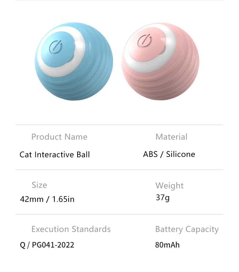 LuxeOrbit Spin Ball Things for Cats Toys Electric Interactive USB Charging Cat Ball Toy Cat and Dog Accessories Pet Cat's Supplies Home