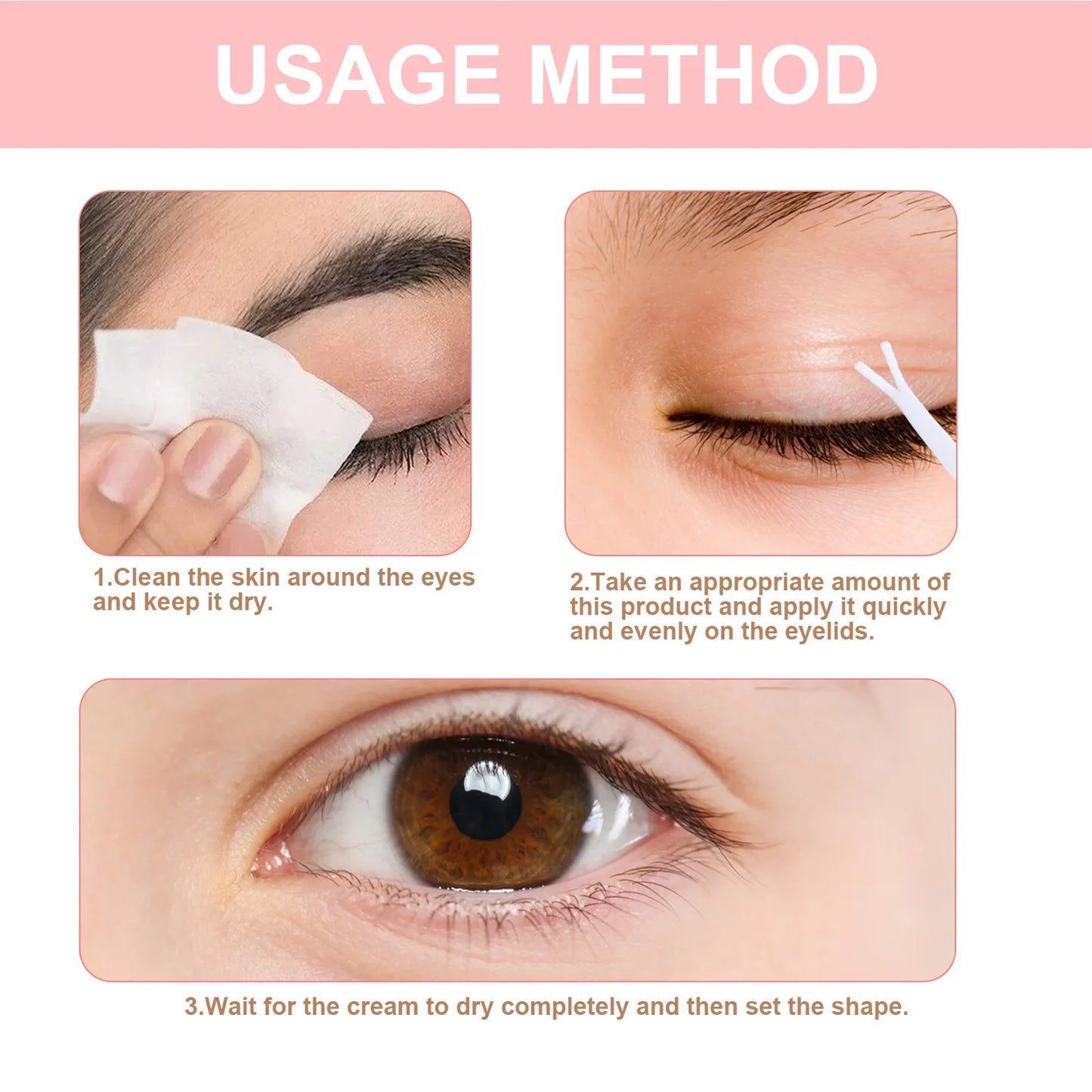 Double Eyelids Shaping Cream Natural Invisible Scarless Swollen Eyelids Enlargement Double Eyes Beautiful Eye Styling Cream Tool