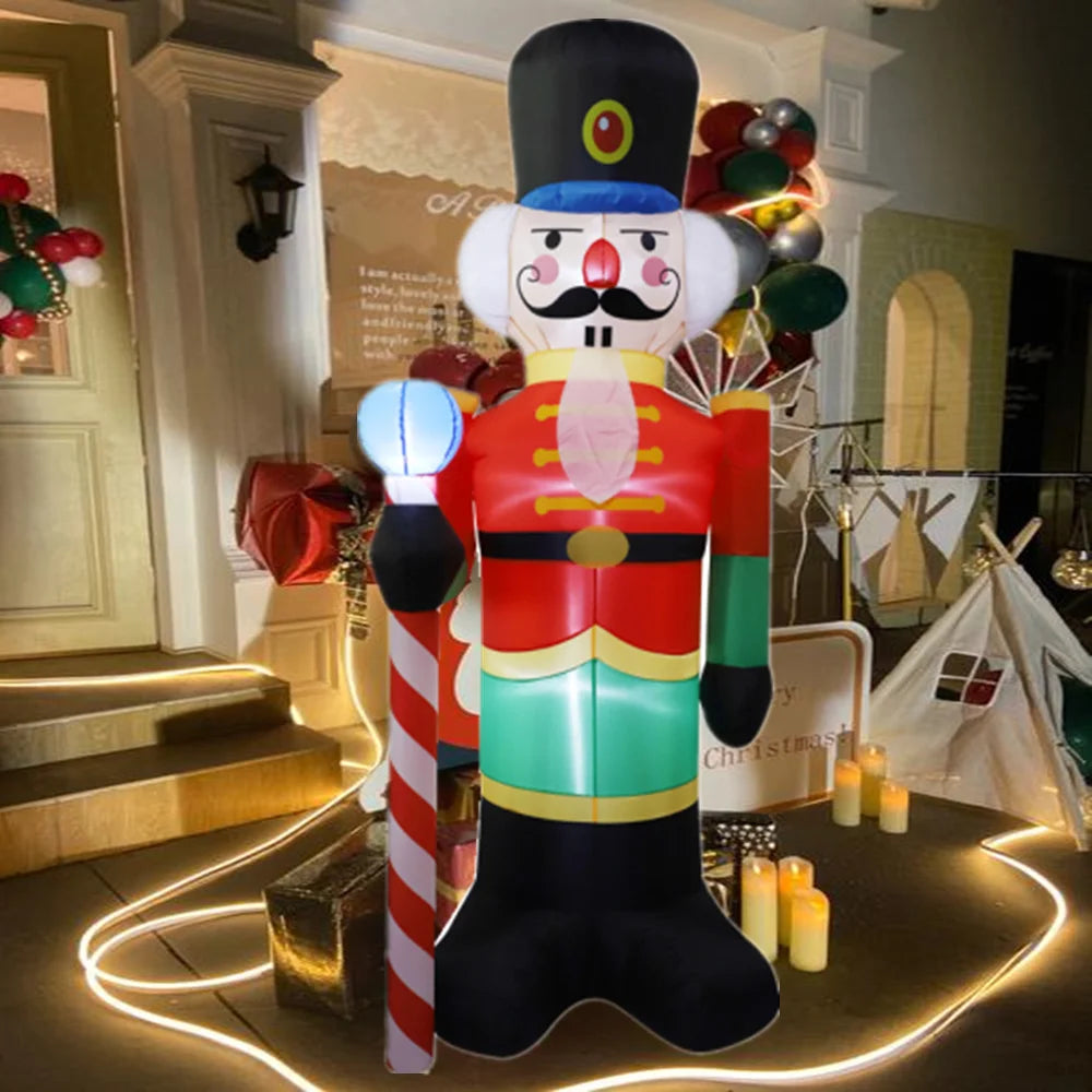 LuxeOrbit Inflatable Nutcracker Soldier built-in LED Light Outdoors Christmas Decorations for Indoor Home Yard Garden Xmas Decoratio