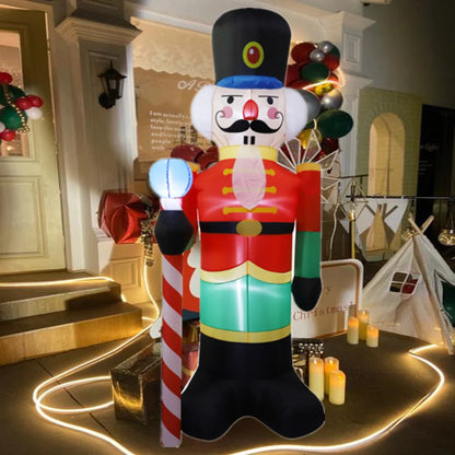 LuxeOrbit Inflatable Nutcracker Soldier built-in LED Light Outdoors Christmas Decorations for Indoor Home Yard Garden Xmas Decoratio