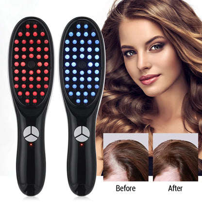 LuxeOrbit Vibration Scalp Massager Red Light Therapy Head Massage Comb Anti Hair Loss Anion Spray Hair Growth Brush Stress Relief