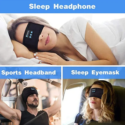 LuxeOrbit Xioami Bluetooth 5.0 Earphones Sports Sleeping Headband Elastic Wireless Headphones Music Eye Mask Noise Cancellation Headset