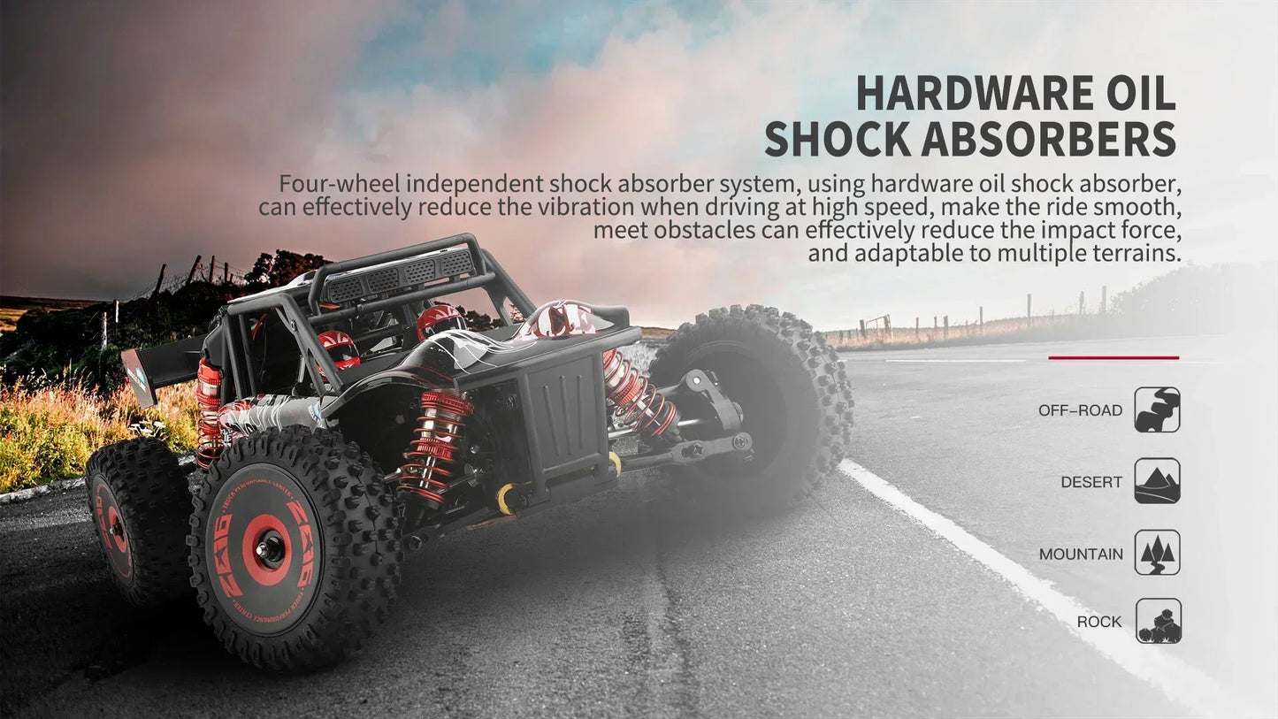 LuxeOrbit 124017 75KM/H 4WD RC Car Professional Monster Truck High Speed Drift Racing Remote Control Cars Children's Toys for Boys