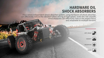 LuxeOrbit 124017 75KM/H 4WD RC Car Professional Monster Truck High Speed Drift Racing Remote Control Cars Children's Toys for Boys