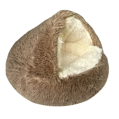 LuxeOrbit Winter Warm Shell Semi-Closed Cat Nest Pet Cat Bed Semi-Surrounded Kennel Dog Bed Closed Cat Nest