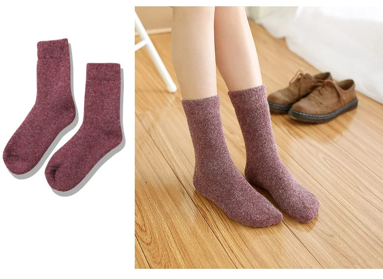 LuxeOrbit Super Thick Wool Socks Big Yards Men Women  Keep Warm Winter Cashmere Socks Thickening Velvet Towel Socks Warm Socks