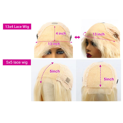 LuxeOrbit 13x6 Lace Front Human Hair WigHD Transparent 613 Blonde Body Wave Brazilian 13x4 Lace Frontal Wig PrePlucked For Women