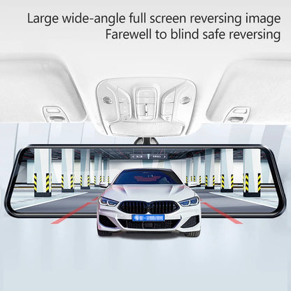 LuxeOrbit 10 Inch Mirror Camera for Car Touch Screen Video Recorder Rearview Mirror Dash Cam Front and Rear Camera Mirror DVR Black Box