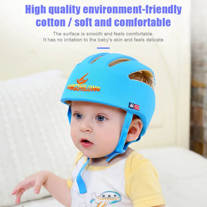 LuxeOrbit Baby Helmet Safety Cap For Babies Boys Girls Summer Breathable Cotton Mesh Hat Children Crawl Walk Playing Infant Anti Collision