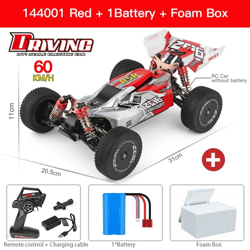 LuxeOrbit 144001 144010 2.4G Racing RC Car 60KM/H 4WD Electric High Speed Car Off-Road Drift Remote Control Toys for Children