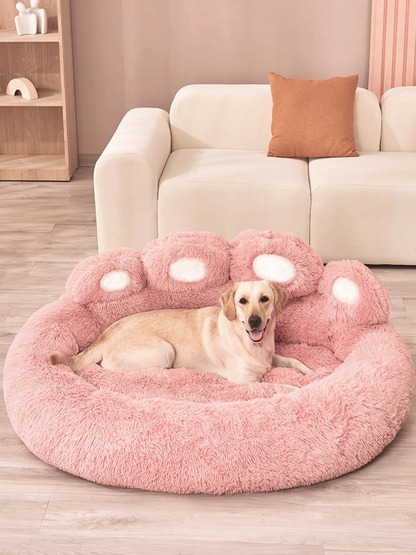 LuxeOrbit Fluffy Dog Bed Large Pet Products Dogs Beds Small Sofa Baskets Pets Kennel Mat Puppy Cats Supplies Basket Blanket Accessories