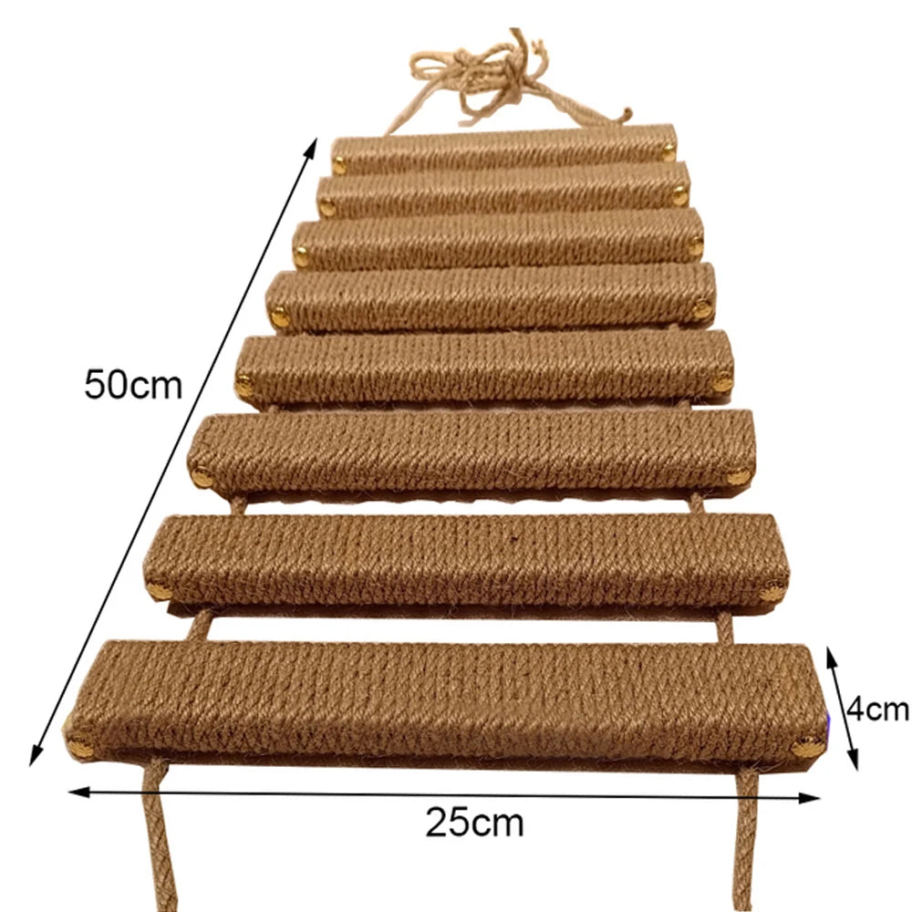 LuxeOrbit Cat Climbing Tree Wall Mounted Wooden Cat Shelves Jumping Furniture Cat Scratching Post Hammock Stairs Playing Climbing Frame