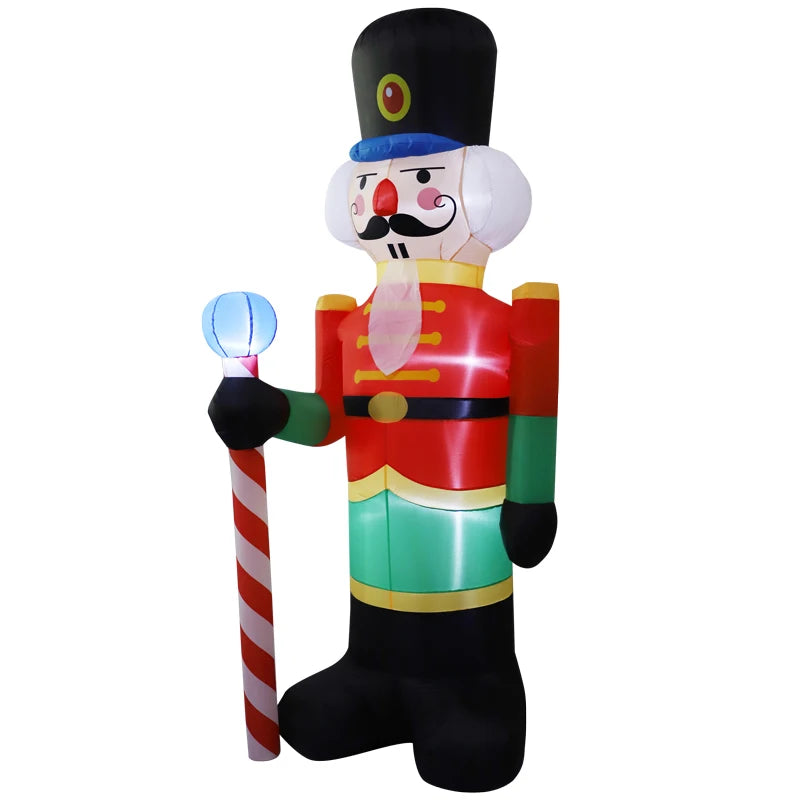 LuxeOrbit Inflatable Nutcracker Soldier built-in LED Light Outdoors Christmas Decorations for Indoor Home Yard Garden Xmas Decoratio