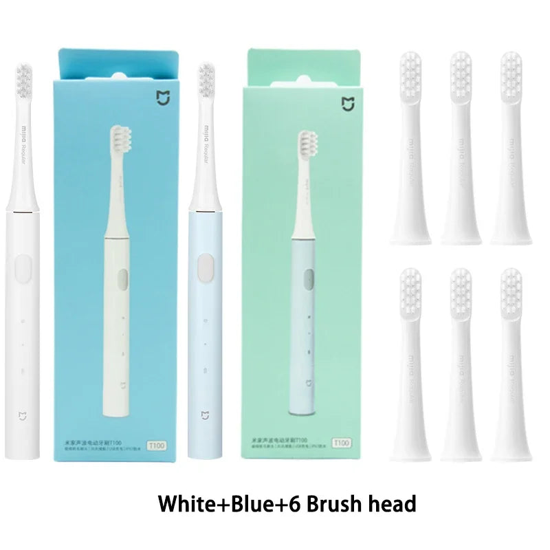 LuxeOrbit Xiaomi Mijia T100 Sonic Electric Toothbrush Mi Smart Tooth Brush Colorful USB Rechargeable IPX7 Waterproof For Toothbrushes head