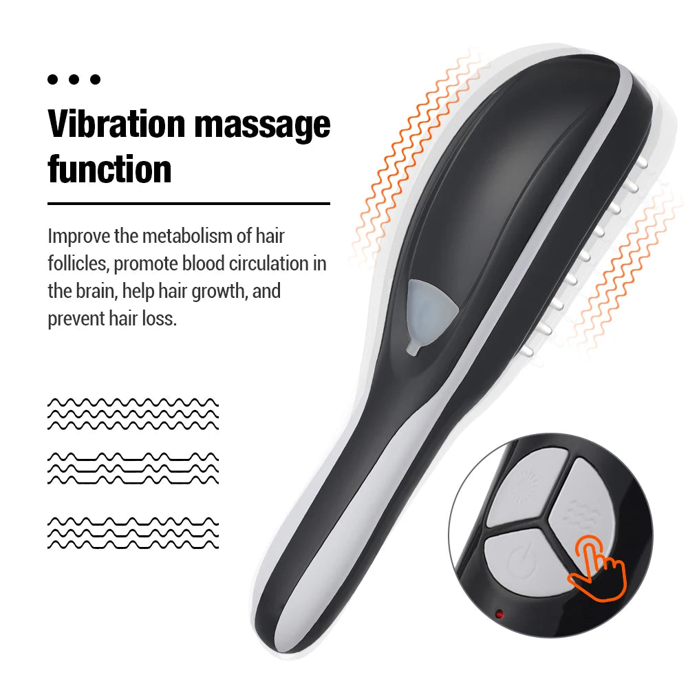 LuxeOrbit Vibration Scalp Massager Red Light Therapy Head Massage Comb Anti Hair Loss Anion Spray Hair Growth Brush Stress Relief