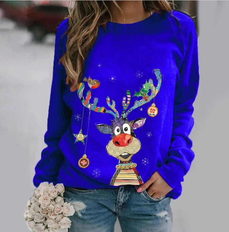 LuxeOrbit 3D Funny Christmas printing Ugly Christmas Sweater Jumper Men Women Autumn Winter Clothing Tops Crew Neck Christmas gift