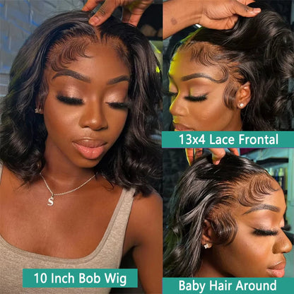 Transparent Short Bob Body Wave 13x6 13x4 Lace Frontal Wig Lace Front Human Hair Wigs 5x5 Closure Glueless Ready To Wear Wig