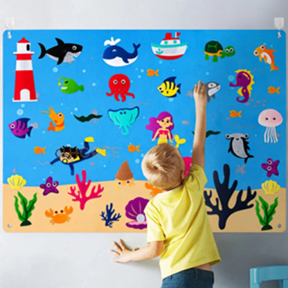 LuxeOrbit Felt Board Stories Set Montessori Ocean Farm Insect  Animal Family Interactive Preschool Early Learning Toddlers Toys for Child