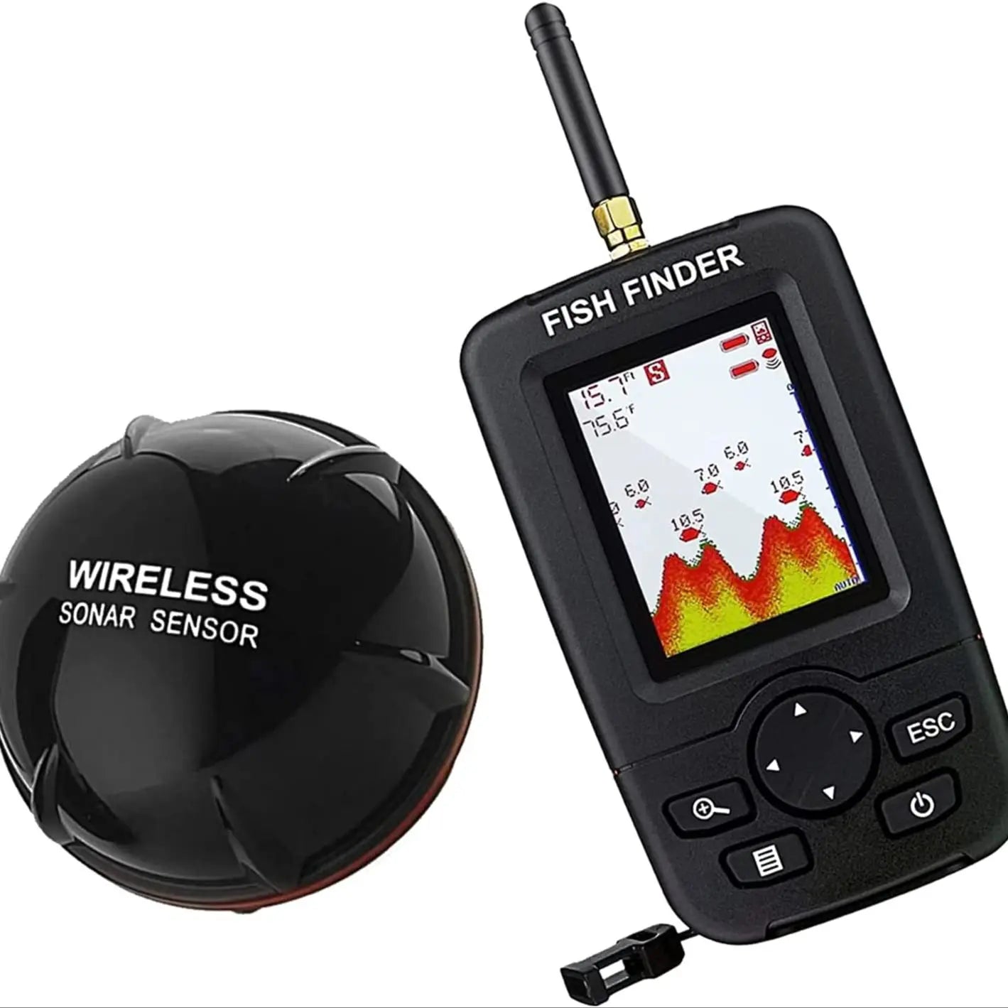 LuxeOrbit Wireless Sonar Fishing Alert Fish Finder Underwater Echo Sounder Fishing Detector Portable Fish Finder