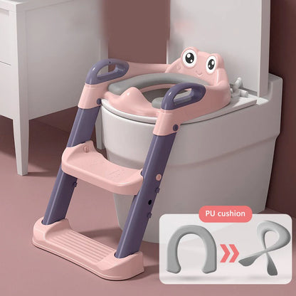 LuxeOrbit Auxiliary Stair-type Children's Toilet Seat Supplies Infant Baby Ladder Folding Toilet.