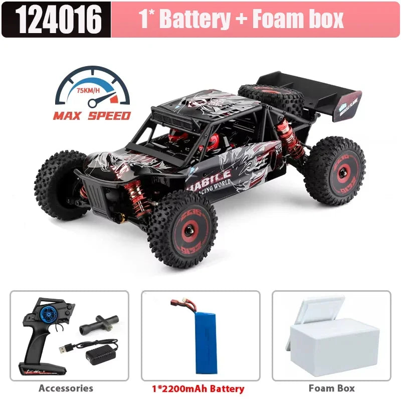 LuxeOrbit 1/12 124017 Driverless Brushless Racing Car High Speed 70km/h or 55KM/H 2.4g Four-wheel Drive  Adult Boys Toys Kids Gift