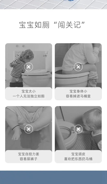 LuxeOrbit Stepped Children's Toilet Boy Girl Baby Toilet Training Foldable Foot Stool Multi-functional Toilet Assisted Potties Steps