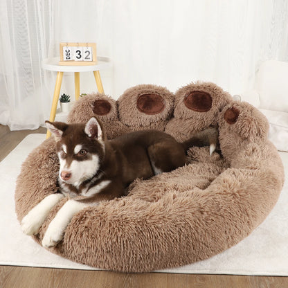 LuxeOrbit Fluffy Dog Bed Large Pet Products Dogs Beds Small Sofa Baskets Pets Kennel Mat Puppy Cats Supplies Basket Blanket Accessories