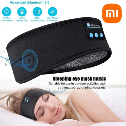 LuxeOrbit Xioami Bluetooth 5.0 Earphones Sports Sleeping Headband Elastic Wireless Headphones Music Eye Mask Noise Cancellation Headset