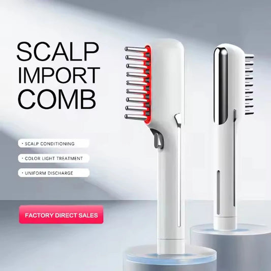 LuxeOrbit LED Red Light Therapy Electric Massage Comb Hair Growth Applicator Anti-Hair Loss Head Massage Hair Brush Woman Scalp Treatment