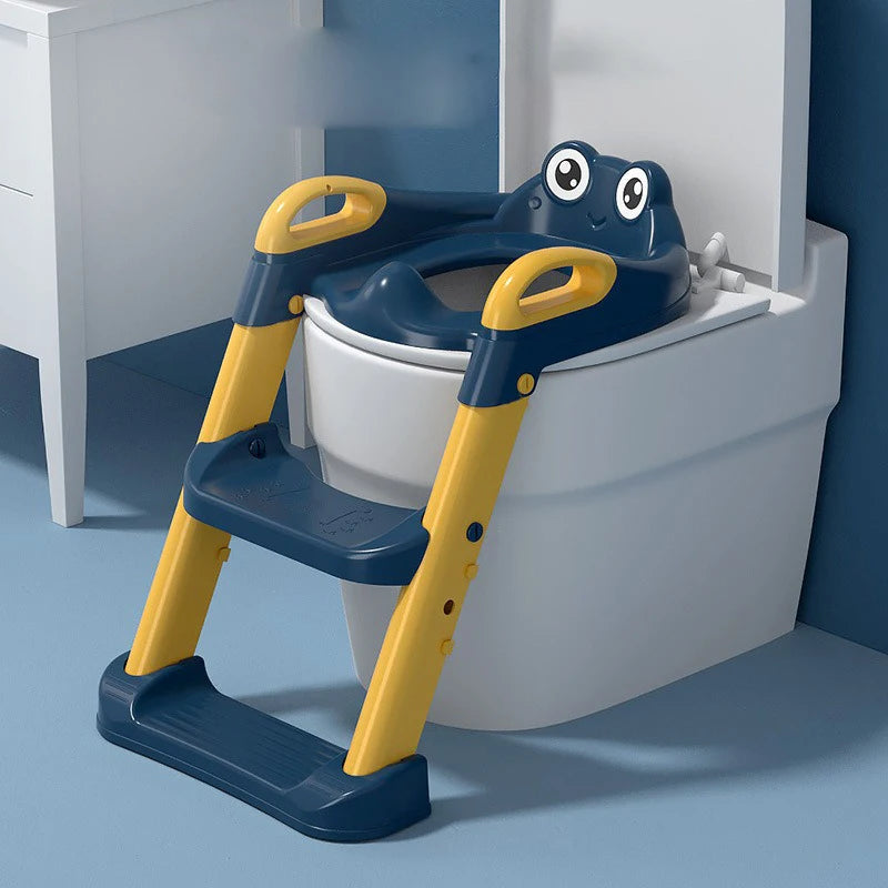 LuxeOrbit Auxiliary Stair-type Children's Toilet Seat Supplies Infant Baby Ladder Folding Toilet.