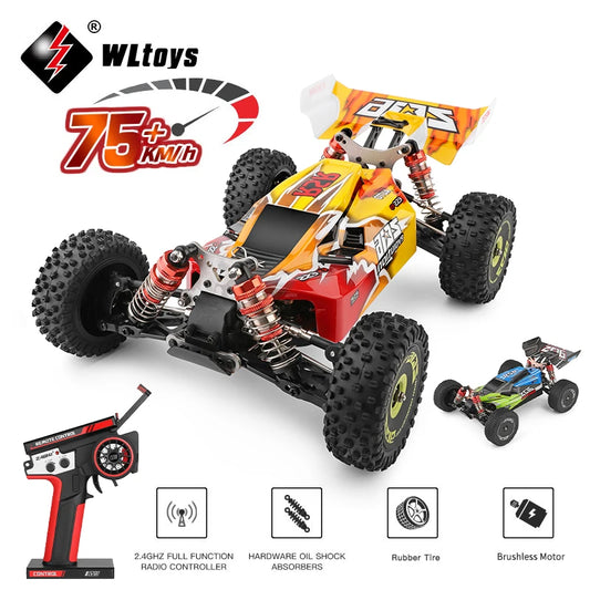 LuxeOrbit 144010 144001 75KM/H 2.4G RC Car Brushless 4WD Electric High Speed Off-Road Remote Control Drift Toys for Children Racing