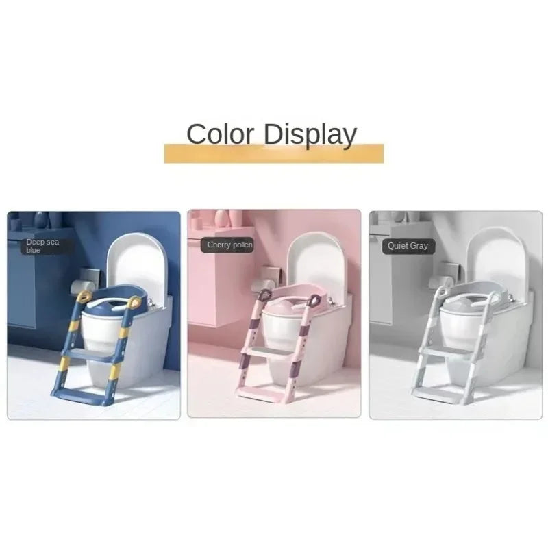 LuxeOrbit New Stepped Children's Toilet Foldable Foot Stool Multi-functional Toilet Boy Girl Baby Toilet Training Potty Ladder for Kids