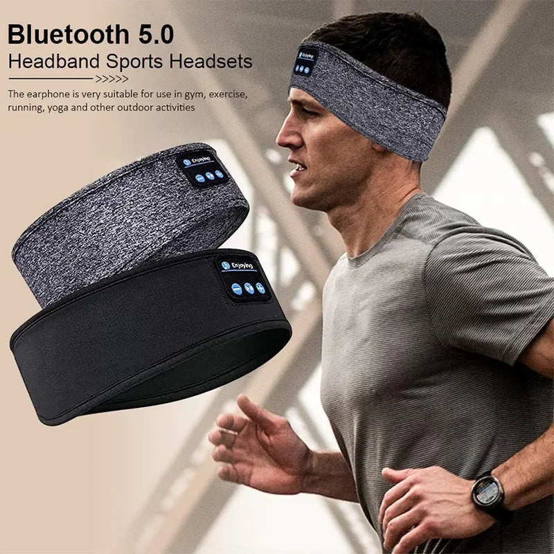 LuxeOrbit Xioami Bluetooth 5.0 Earphones Sports Sleeping Headband Elastic Wireless Headphones Music Eye Mask Noise Cancellation Headset