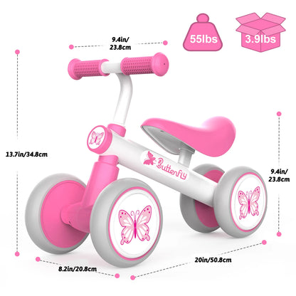 LuxeOrbit Baby Balance Bike 1 Year Old, Toddler Bike For One Year Old Girl Birthday Gift, 1-3 Years Toddler First Bike With No Pedal & Sil