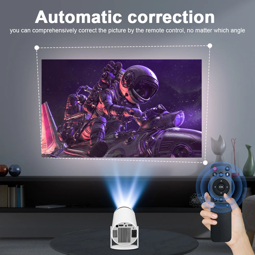 LuxeOrbit Android 11Projector 1280*720P 4K Wifi6 200ANSI AllwinnerH713 180° flexible BT5.0 Home Cinema Outdoor portable Projetor