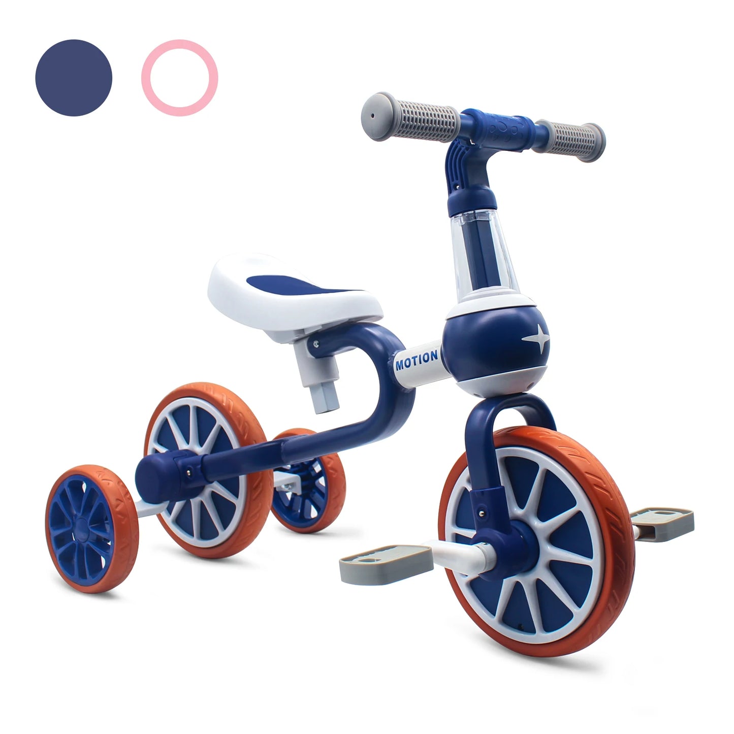 LuxeOrbit 4 Wheels Toddler Tricycle Riding Toy for Age 1/2/3/4 Years Old Boy&Girl Gift Baby Balance Training Bike Kids Balance Riding Bike