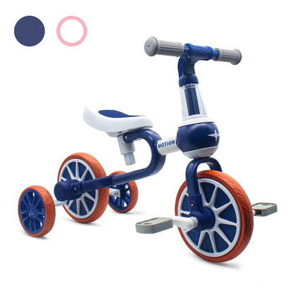 LuxeOrbit 4 Wheels Toddler Tricycle Riding Toy for Age 1/2/3/4 Years Old Boy&Girl Gift Baby Balance Training Bike Kids Balance Riding Bike